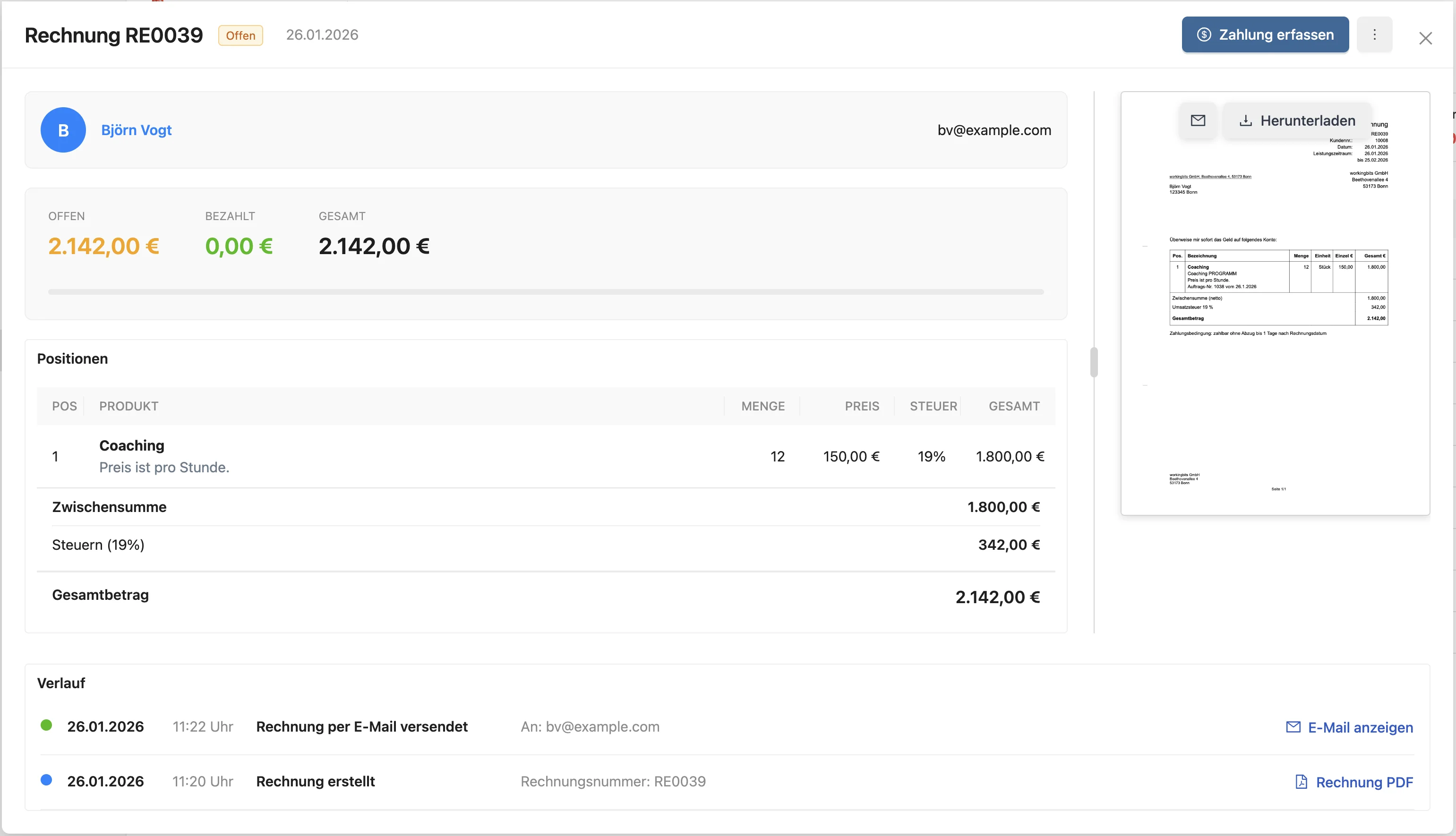 Rechnungen automatisieren