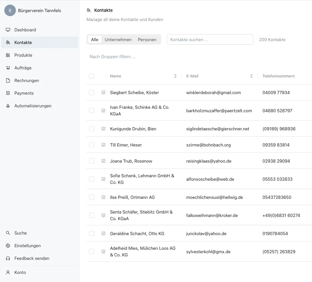 Zentrale Kundenverwaltung