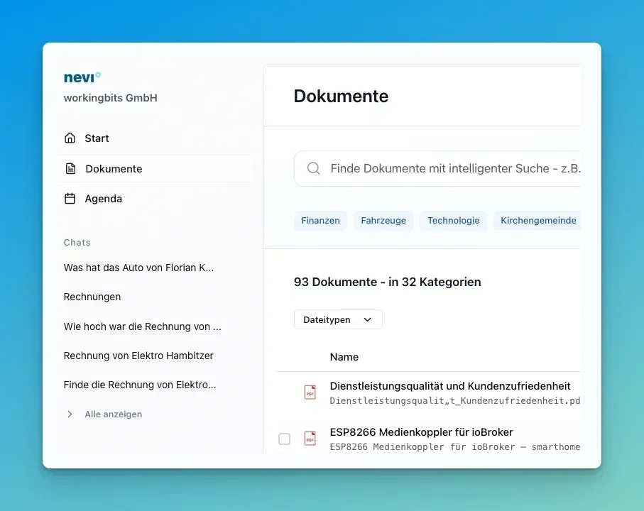 Nevi: Dein intelligenter Dokumenten-Assistent